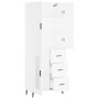 Hohes weißes Sperrholz-Sideboard 69,5 x 34 x 180 cm von vidaXL, Sideboards - Ref: Foro24-3195971, Preis: 172,29 €, Rabatt: %