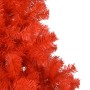Árbol de Navidad artificial con LEDs y soporte rojo 240 cm PVC