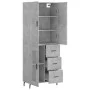 Aparador alto madera contrachapada gris hormigón 69,5x34x180 cm de vidaXL, Aparadores - Ref: Foro24-3195975, Precio: 158,72 €...