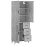 Hohes Sideboard Sperrholz grauer Beton 69,5x34x180 cm von vidaXL, Sideboards - Ref: Foro24-3195975, Preis: 160,66 €, Rabatt: %