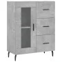 Aparador alto madera contrachapada gris hormigón 69,5x34x180 cm de vidaXL, Aparadores - Ref: Foro24-3195975, Precio: 158,72 €...
