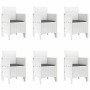 Conjunto de Comedor de Jardín 7 pcs Ratan Polt