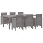 Conjunto de Comedor de Jardín 7 pcs Gris Claro Ratan Polt