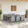 Conjunto de Comedor de Jardín 7 pcs Gris Claro Ratan Polt