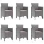 Conjunto de Comedor de Jardín 7 pcs Gris Claro Ratan Polt