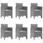 Conjunto de Comedor de Jardín 7 pcs Gris Claro Ratan Polt