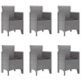 Conjunto de Comedor de Jardín 7 pcs Gris Claro Ratan Polt