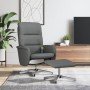 Sillón reclinable de masaje con reposapiés tela gris oscuro en Sillones | Comprar online en Foro24