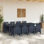 Conjunto de Comedor de Jardín 9 pcs Antracita Ratan Polt