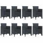 Conjunto de Comedor de Jardín 9 pcs Antracita Ratan Polt