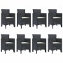 Conjunto de Comedor de Jardín 9 pcs Antracita Ratan Polt