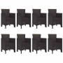 Conjunto de Comedor de Jardín 9 pcs Marrón Ratan Polt