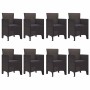 Conjunto de Comedor de Jardín 9 pcs Marrón Ratan Polt