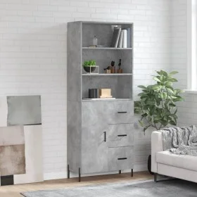 Aparador alto madera contrachapada gris hormigón 69,5x34x180 cm by vidaXL, Sideboards - Ref: Foro24-3189457, Price: 150,23 €,...