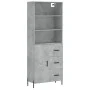 Aparador alto madera contrachapada gris hormigón 69,5x34x180 cm de vidaXL, Aparadores - Ref: Foro24-3189457, Precio: 149,94 €...