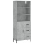 Aparador alto madera contrachapada gris hormigón 69,5x34x180 cm by vidaXL, Sideboards - Ref: Foro24-3189457, Price: 164,90 €,...