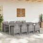 Conjunto de Comedor de Jardín 9 pcs Ratan Polt