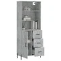 Aparador alto madera contrachapada gris hormigón 69,5x34x180 cm de vidaXL, Aparadores - Ref: Foro24-3189457, Precio: 149,94 €...