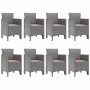 Conjunto de Comedor de Jardín 9 pcs Ratan Polt