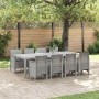 Conjunto de Comedor de Jardín 9 pcs Blanco Ratan Polt
