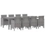 Conjunto de Comedor de Jardín 9 pcs Blanco Ratan Polt
