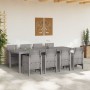 Conjunto de Comedor de Jardín 9 pcs Blanco Ratan Polt