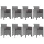 Conjunto de Comedor de Jardín 9 pcs Blanco Ratan Polt