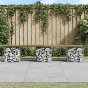 Gabion design garden bench impregnated pine wood 203x31x42cm by vidaXL, garden benches - Ref: Foro24-834334, Price: 82,06 €, ...