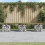Gartenbank im Gabionen-Design aus imprägniertem Kiefernholz, 203 x 31 x 42 cm von vidaXL, Gartenbänke - Ref: Foro24-834334, P...