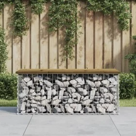 Bank garden design with gabions impregnated pine wood 103x44x42cm by vidaXL, garden benches - Ref: Foro24-834361, Price: 88,0...
