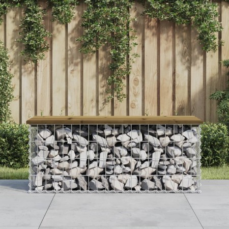 Bank garden design with gabions impregnated pine wood 103x44x42cm by vidaXL, garden benches - Ref: Foro24-834361, Price: 89,3...
