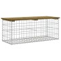 Bank garden design with gabions impregnated pine wood 103x44x42cm by vidaXL, garden benches - Ref: Foro24-834361, Price: 89,3...
