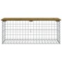 Bank garden design with gabions impregnated pine wood 103x44x42cm by vidaXL, garden benches - Ref: Foro24-834361, Price: 89,3...