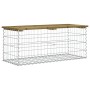 Bank garden design with gabions impregnated pine wood 103x44x42cm by vidaXL, garden benches - Ref: Foro24-834361, Price: 89,3...