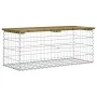 Bank garden design with gabions impregnated pine wood 103x44x42cm by vidaXL, garden benches - Ref: Foro24-834361, Price: 87,9...