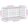 Bank garden design with gabions impregnated pine wood 103x44x42cm by vidaXL, garden benches - Ref: Foro24-834361, Price: 89,3...