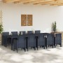Conjunto de Comedor de Jardín 11 pcs Antracita Plástico