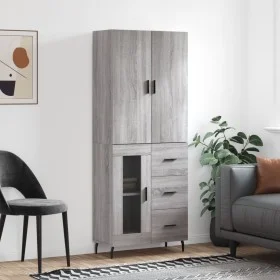Aparador alto madera contrachapada gris sonoma 69,5x34x180 cm de vidaXL, Aparadores - Ref: Foro24-3195977, Precio: 163,05 €, ...