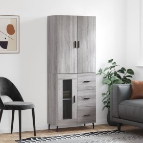 Tall gray Sonoma plywood sideboard 69.5x34x180 cm by vidaXL, Sideboards - Ref: Foro24-3195977, Price: 165,09 €, Discount: %