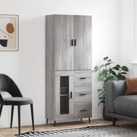 Tall gray Sonoma plywood sideboard 69.5x34x180 cm by vidaXL, Sideboards - Ref: Foro24-3195977, Price: 165,09 €, Discount: %