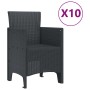 Conjunto de Comedor de Jardín 11 pcs Antracita Plástico