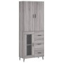 Aparador alto madera contrachapada gris sonoma 69,5x34x180 cm de vidaXL, Aparadores - Ref: Foro24-3195977, Precio: 172,39 €, ...
