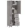 Tall gray Sonoma plywood sideboard 69.5x34x180 cm by vidaXL, Sideboards - Ref: Foro24-3195977, Price: 165,09 €, Discount: %