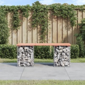 Banco jardín diseño gaviones madera abeto Douglas 103x31x42 cm