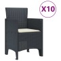 Conjunto de Comedor de Jardín 11 pcs Antracita y crema