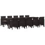 Conjunto de Comedor de Jardín 11 pcs Marrón y topo Poliratán
