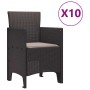 Conjunto de Comedor de Jardín 11 pcs Marrón y topo Poliratán