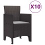 Conjunto de Comedor de Jardín 11 pcs Marrón y gris claro