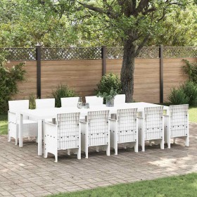Conjunto de Comedor de Jardín 11 pcs Ratán y acero