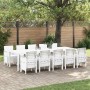 Conjunto de Comedor de Jardín 11 pcs Ratán y acero